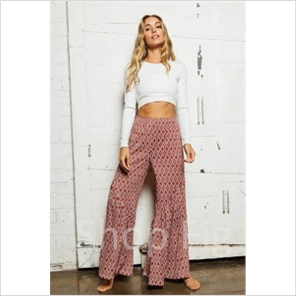New Wide Leg Flare Hippie Harem Band Pants / Jogger Casual Jeans Bohemian - Picture 5 of 8